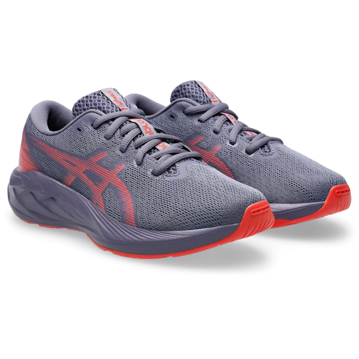 Asics Kid's NOVABLAST 5 Grade School Running Shoes, 2.5, Greyish Purple/Coral Reef