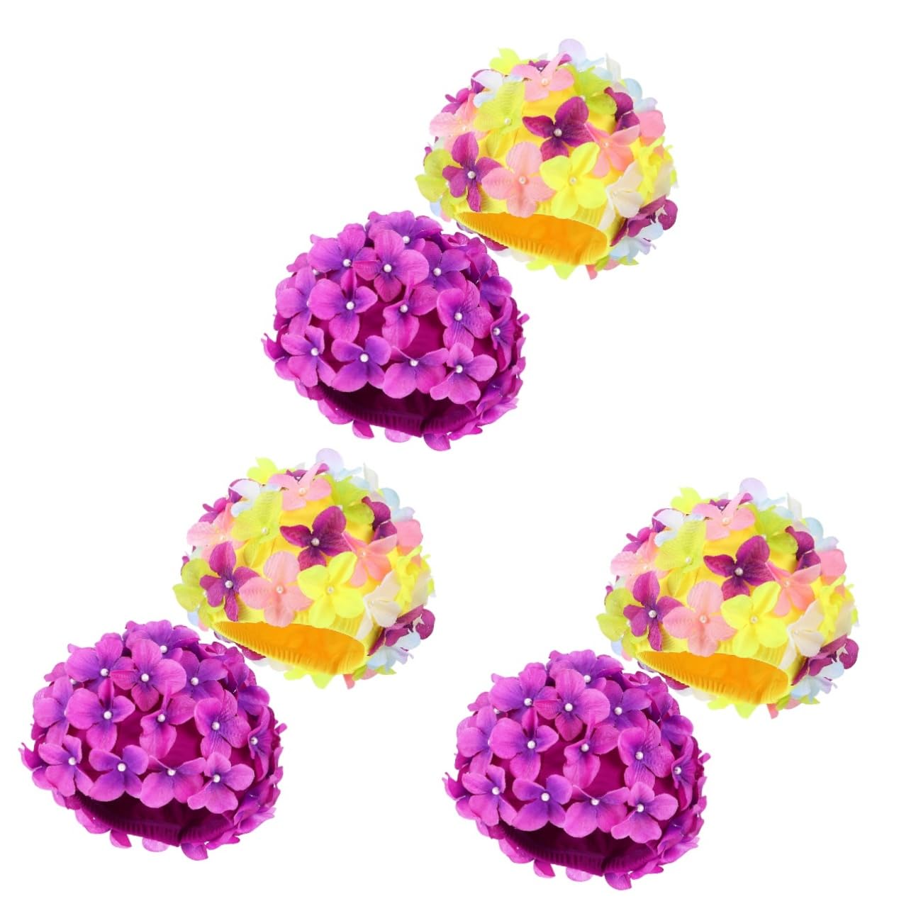 BESPORTBLE Gorro De Baño De Flores Gorros De Baño para Mujer Gorro De Baño De Pétalos Tapones para La Nariz para Nadar Sombreros Divertidos Tela De Nailon