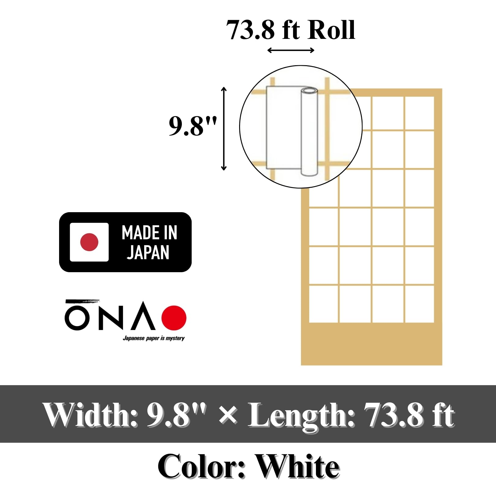 Amazon.com: ONAO Japanese Shoji Paper Roll (9.8