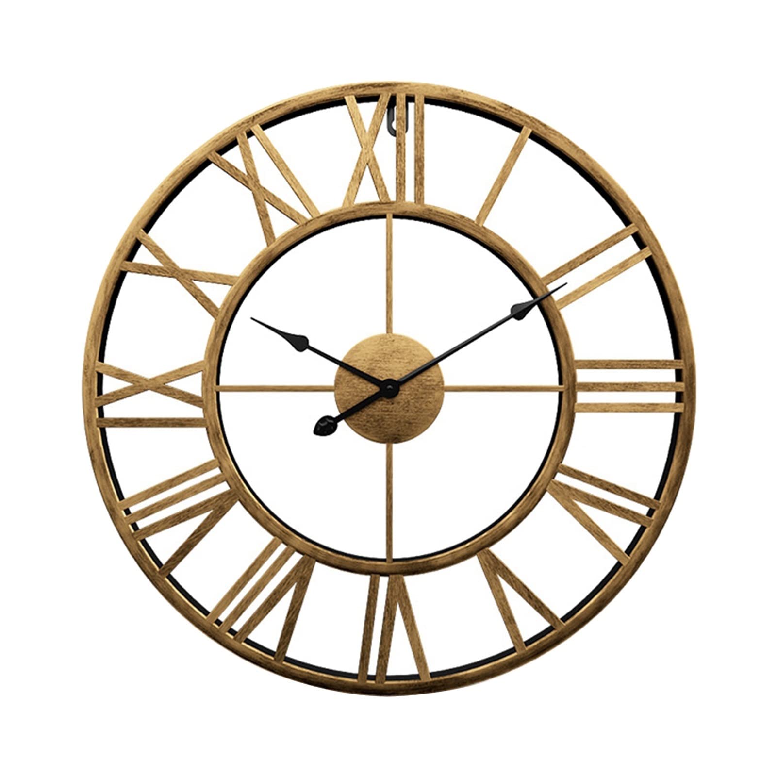 Saturey Relojes de Pared Metal Retro 6 0cm Reloj de Pared Grande Estéreo Número Romano Mute Reloj de Pared Decorativo Relojes de Pared Salon