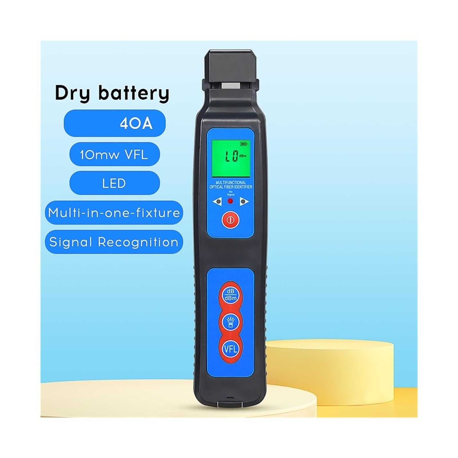 Probador de Fibra óptica Identificador De Fibra Óptica+VFL+luz LED con Localizador Visual Fallas Incorporado 10 MW | 40D