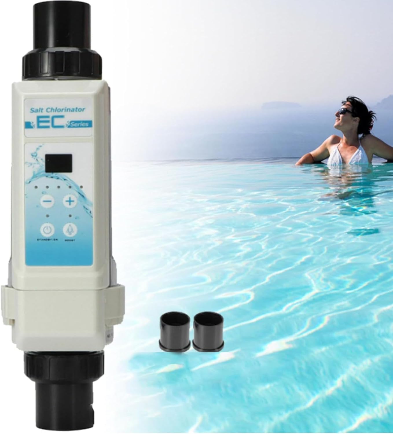Electrolysis Salt Chlorinator Device, Pool Electrolytic Salt Chlorine Generator System, with Water Temperature Detection Detection Salt Level Pool Spawatertreatment, Swimming Pool Chlorinators