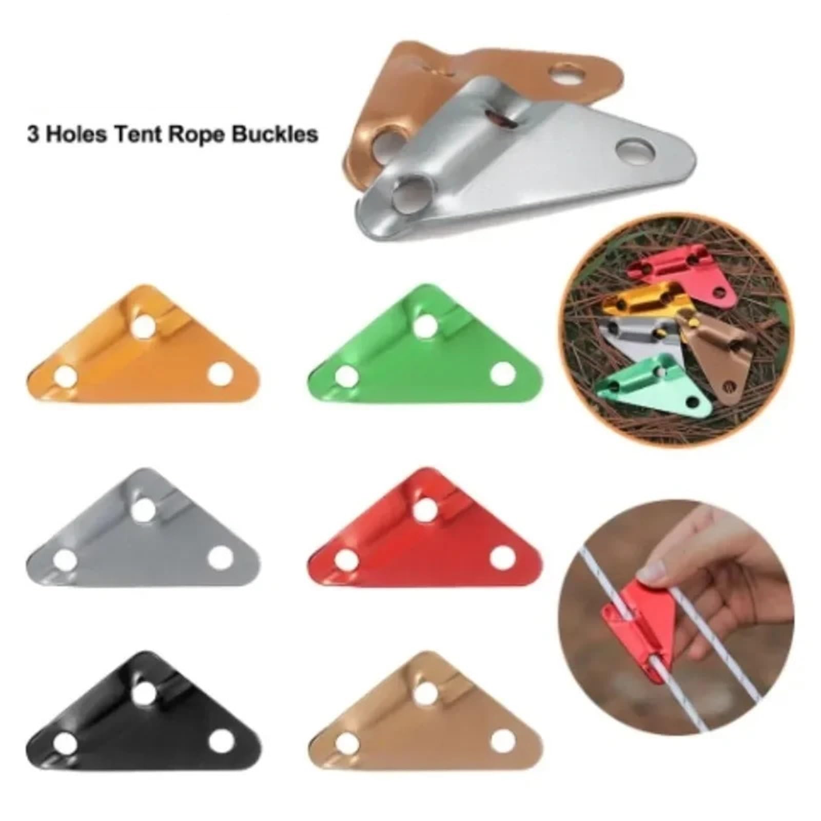 Guyline Tendeurs 30 Boucles de Corde de Tente en Alliage d'aluminium Extérieur Camping Coupe-vent Portable Triangle Auvent Réglable (Mixte)