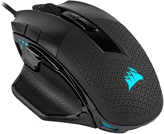 CORSAIR NIGHTSWORD RGB Wired Tunable FPS/MOBA Gaming Mouse – 18,000 DPI – 10 Programmable Buttons – Weight System – iCUE C…