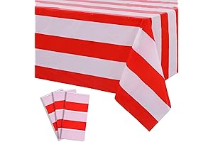 Kesfey Red & White Striped Vertical Tablecloths: Patriotic Elegance for Special Occasions