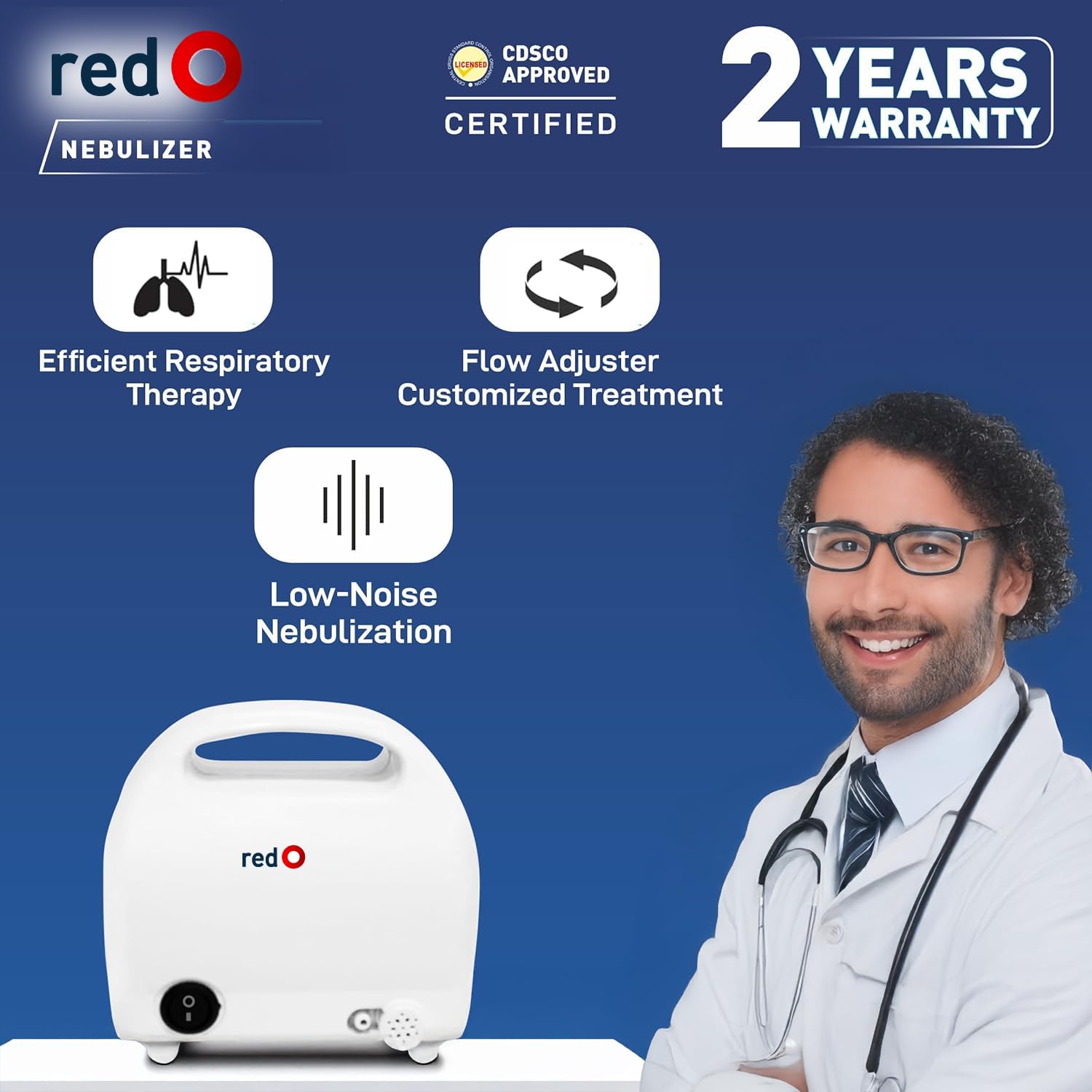 redO Portable Mesh Nebulizer Machine for Adults & Kids | Ultrasonic Inhaler with Ultra-Fine Mist | Low Noise Nebulizer for Asthma & Respiratory Care | Compact for Home & Travel 4