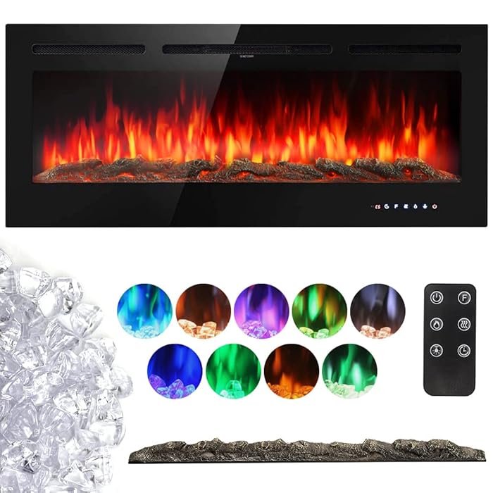 Buy INMOZATA Electric Fire Wall Mounted Recessed Insert 40 50 60 inch