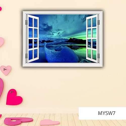 Miniatura 3 de Adhesivos de pared 3D para ventana, diseño de atardecer, 3 tamaños  SML, vinilo decorativo para la pared para dormitorio, salón, niños o cualquier