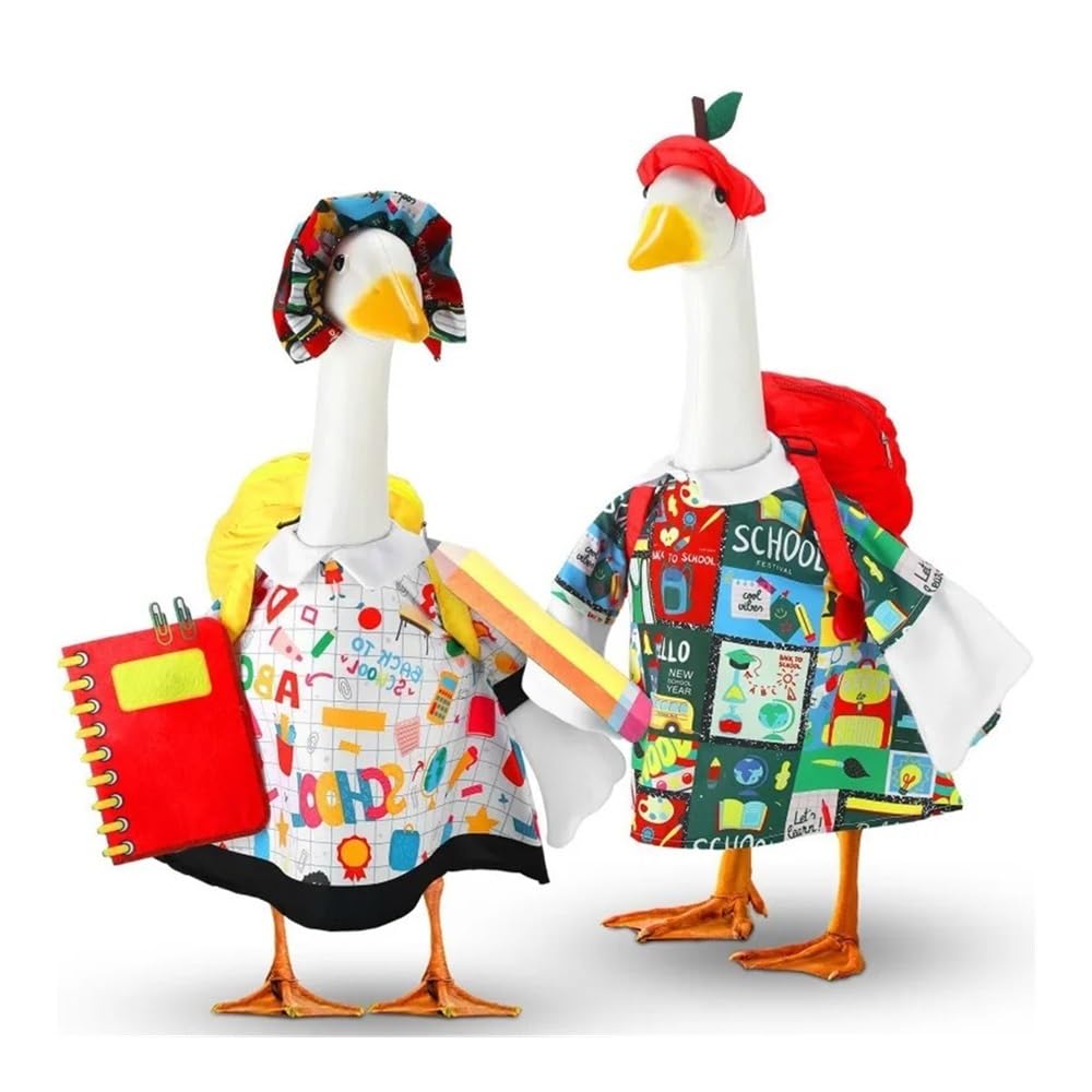 23" Back to School Outfit for Lawn Goose Statue, Seasonal Porch Decor