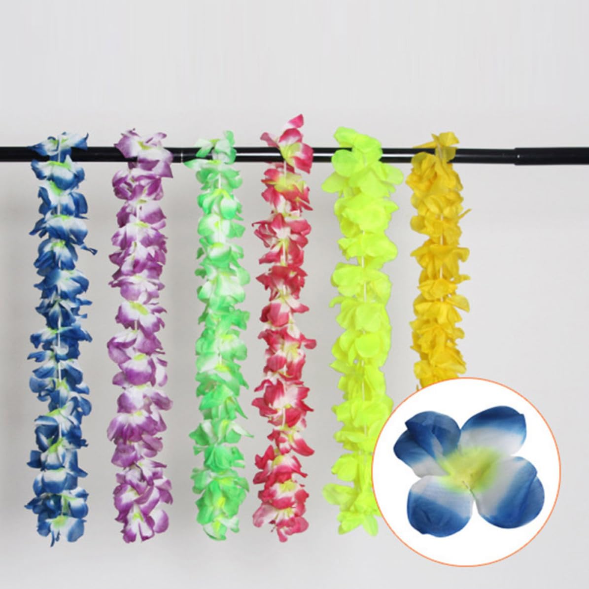 BESPORTBLE 126 Pezzi Collana di Fiori Hawaiana Set, Ghirlanda Tropicale in | Luau Garland, Peso Leggero, Colori Vivaci, per Compleanno Stile Casuale