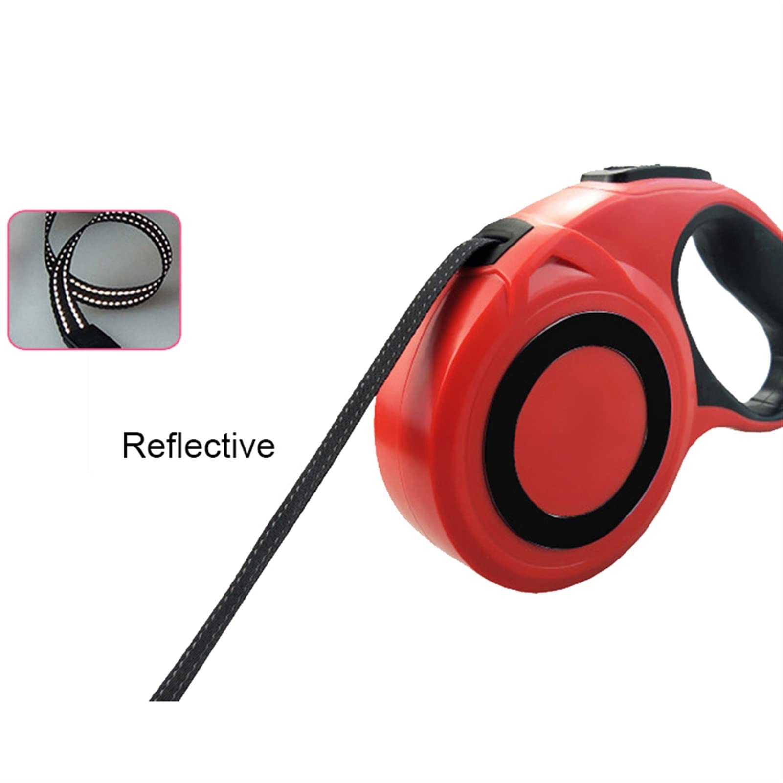 Guinzaglio Retrattile da 8 m e 40 kg, in Nylon Riflettente(3,8M)