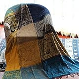 HggTjj Colorful Hippie Throws Blankets 60" x 75" Reversible Royal Red Boho Chenille Jacquard Fabric