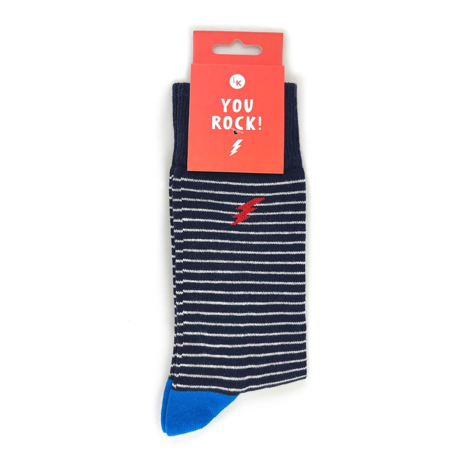 Love Kates Snazzy Socks You Rock! Lightening Bolt Mens Socks Size 9-11.5 Novelty Sock Gift LKSOCK020