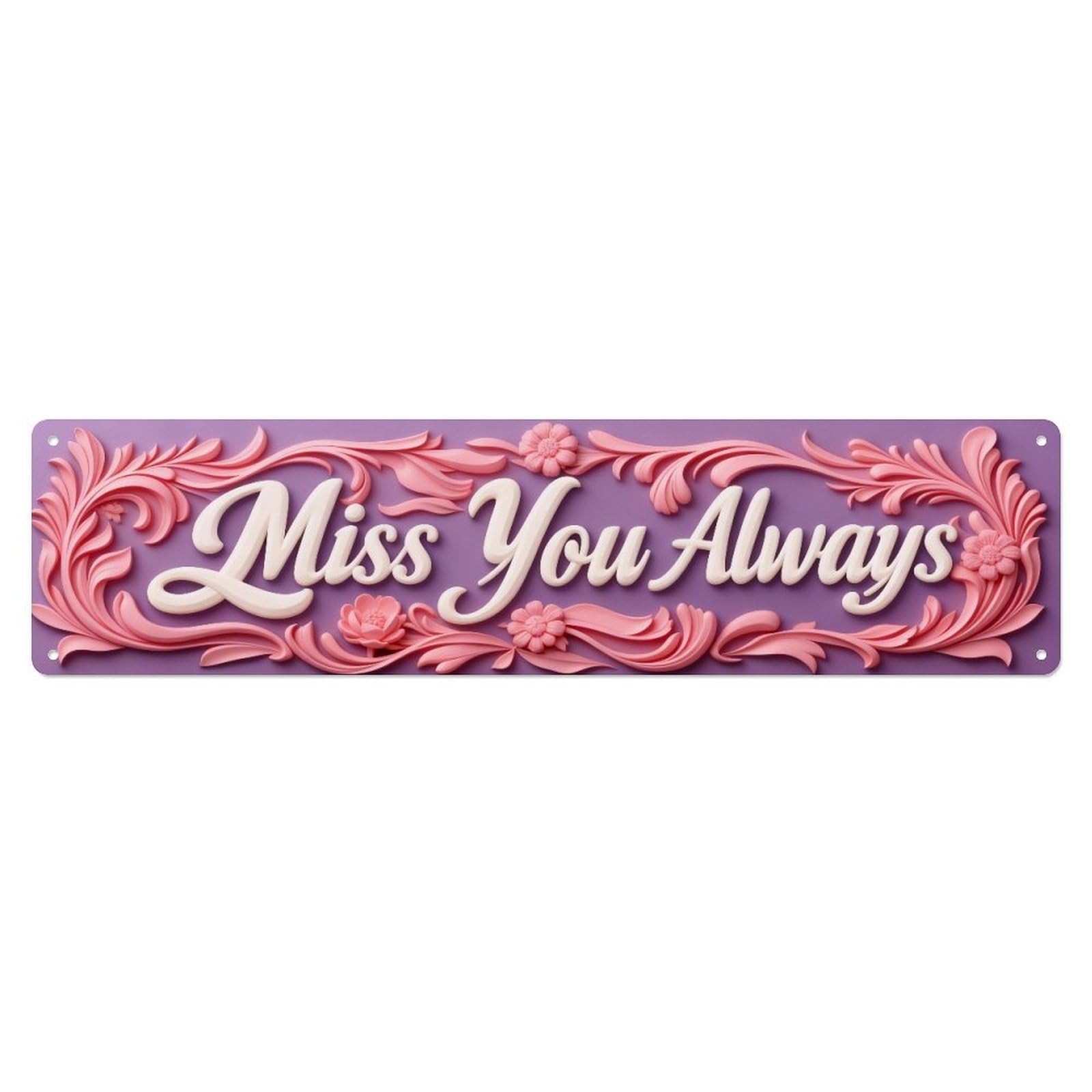 Love You Bye Pattern Print Tin Sign Vintage Metal Sign Home Bar Garden Indoor & Outdoor Wall Decor Retro Metal Poster 4x16 Inch