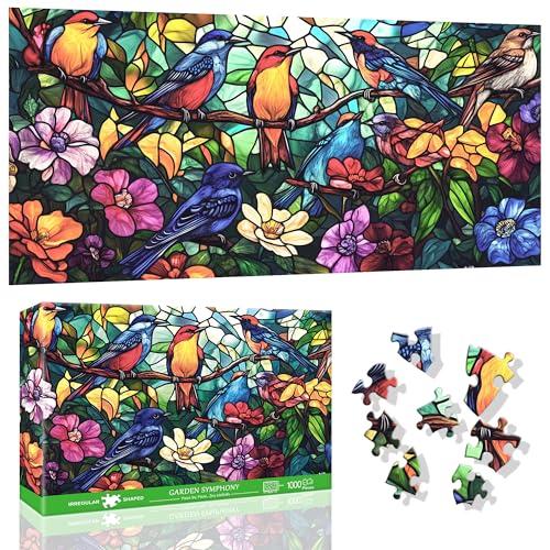 VAIIEYO Oiseau Puzzle 1000 Pieces, Puzzle Adulte Fleur, Adultes et Enfants à Partir de 14 Ans, Activité Familiale Stimulante, écoration Murale de la Maison,...