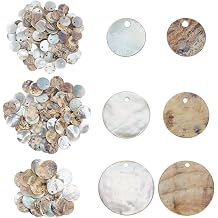 WEBEEDY 240 Pcs 3 Style Natural Shell Beads, Flat Round Mother of Pearl Beads with Hole Seashell Disc Coin Charm for DIY Earrings Necklaces Jewelry Making Accessories,10/12.5/15mm0.4/0.5/0.6"