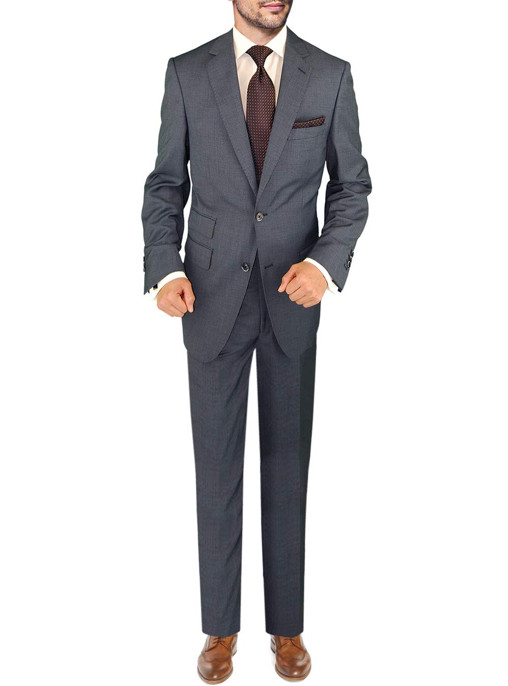 Buy DTI BB Signature Italian Men's Two Button 2 Piece Wool Suit Ticket