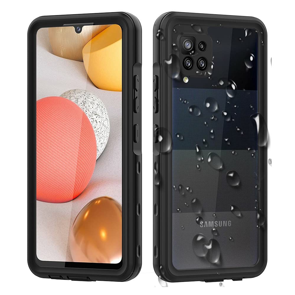 YSW for Samsung Galaxy A42 5G Waterproof Case,Rugged Clear Case Supports IP68 Waterproof Shockproof Dustproof Full Sealed Underwater Protective Cover with Built-in Screen Protector (Black)