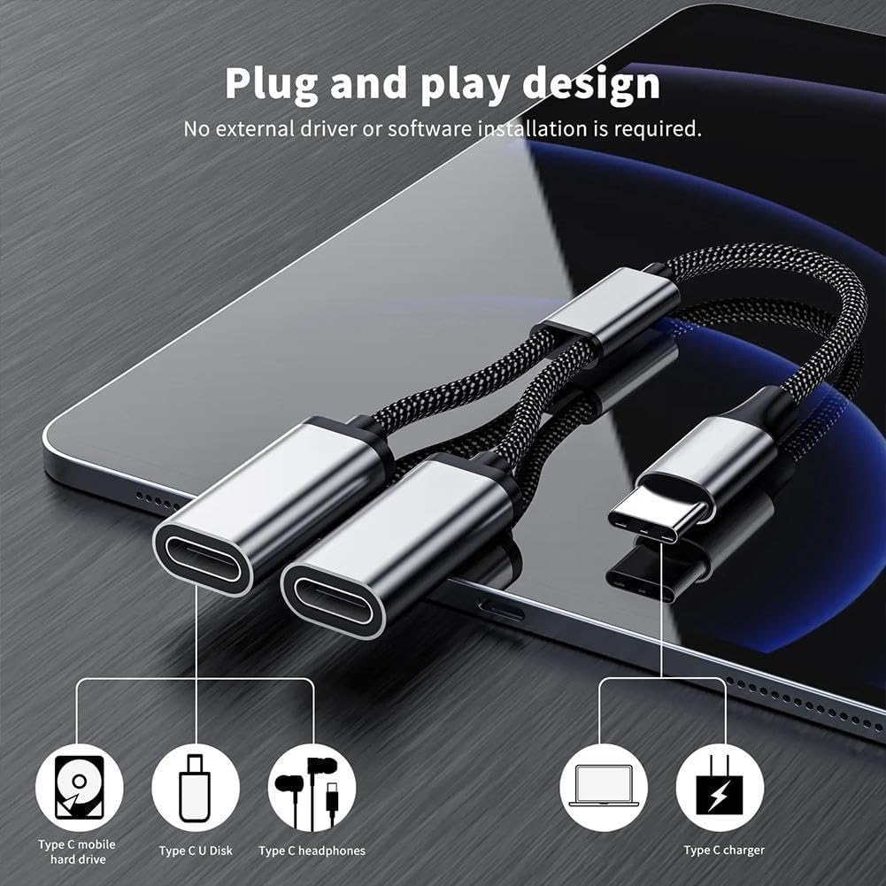Amazon.co.jp: USB C オスからダブル USB C メススプリッタタイプ C