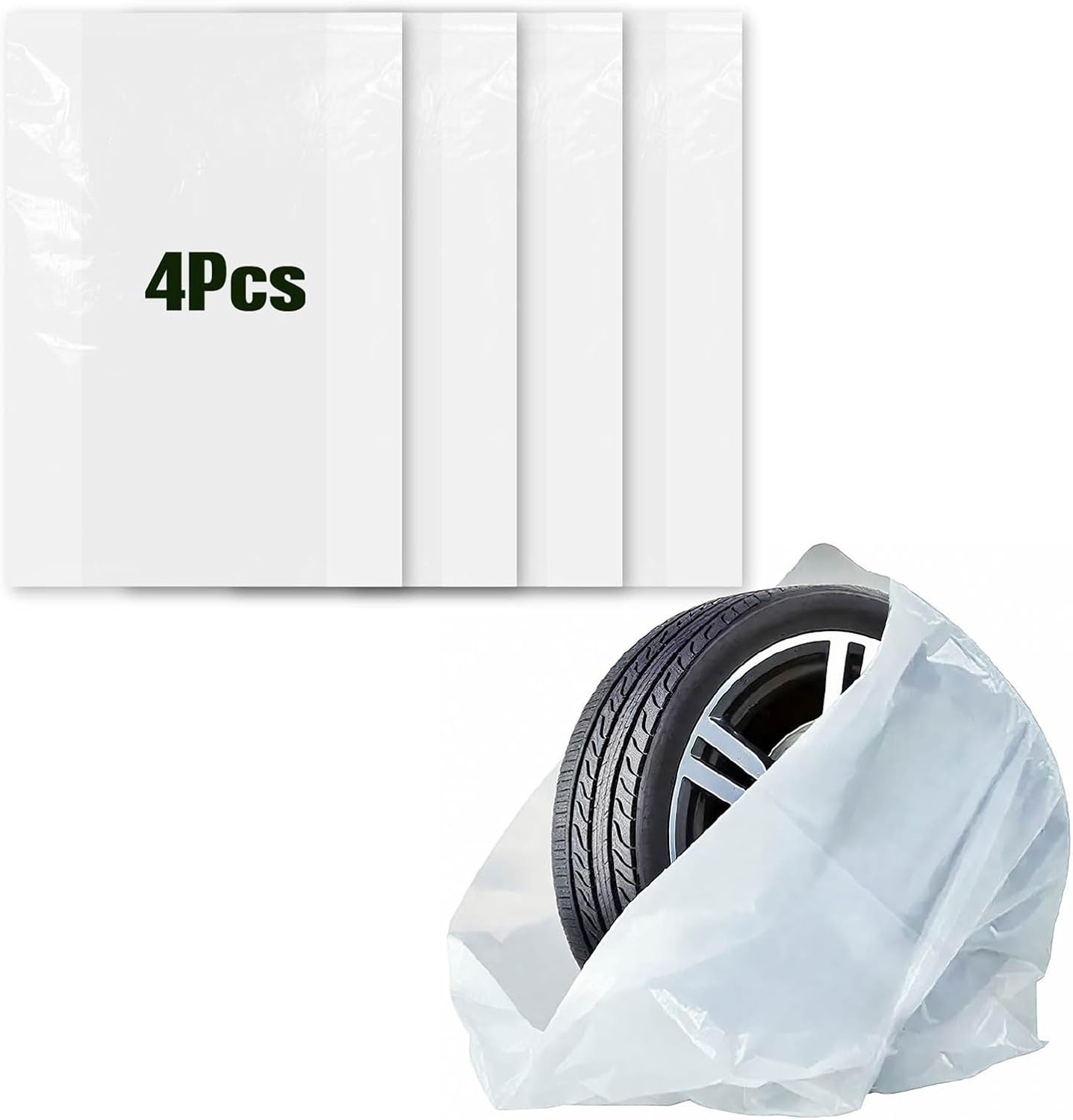 4-Pack tire Storage Bags, Waterproof Tire Covers for Storage & Transport, Tear-Resistant Dustproof Disposable Wheel Bags, Fits 13-20 Inch Spare Tires for Most Cars and Vehicles