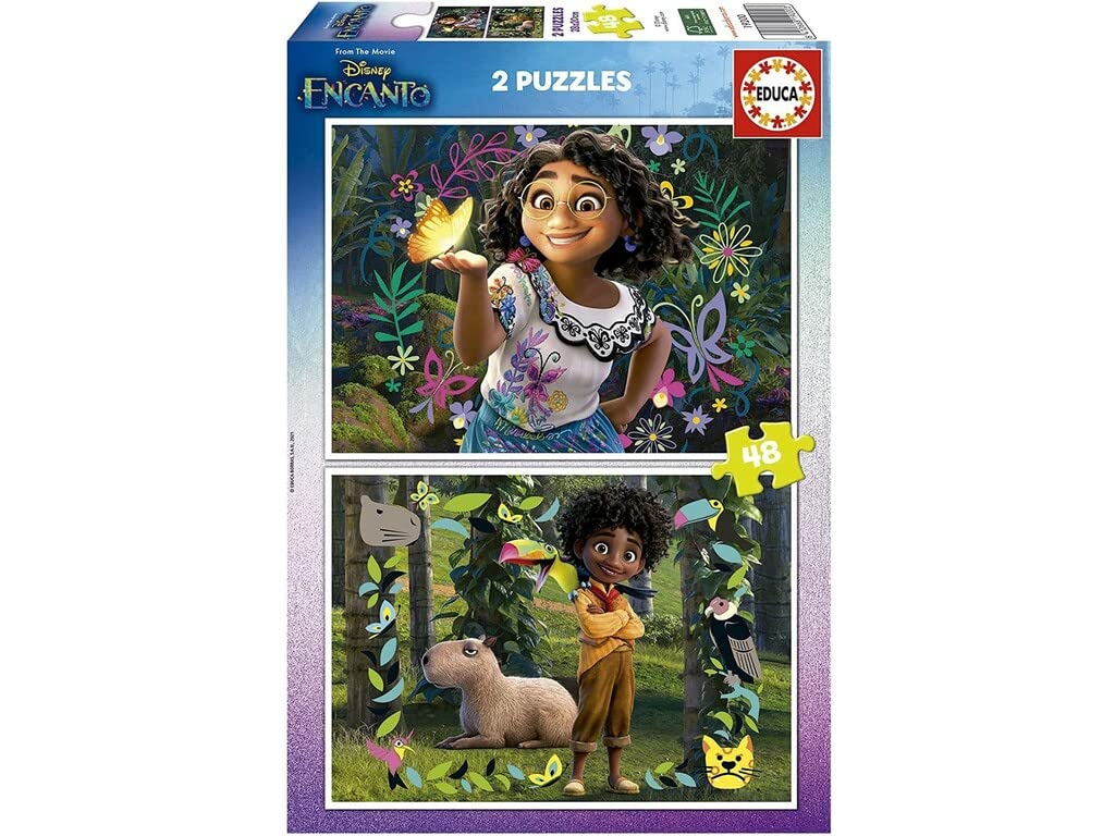 Educa - Charm, Disney. 2 Cardboard Puzzles with 48 Pieces each, from 4 years. 2 Charming cardboard children's puzzles composed of 100 pieces each (19200)