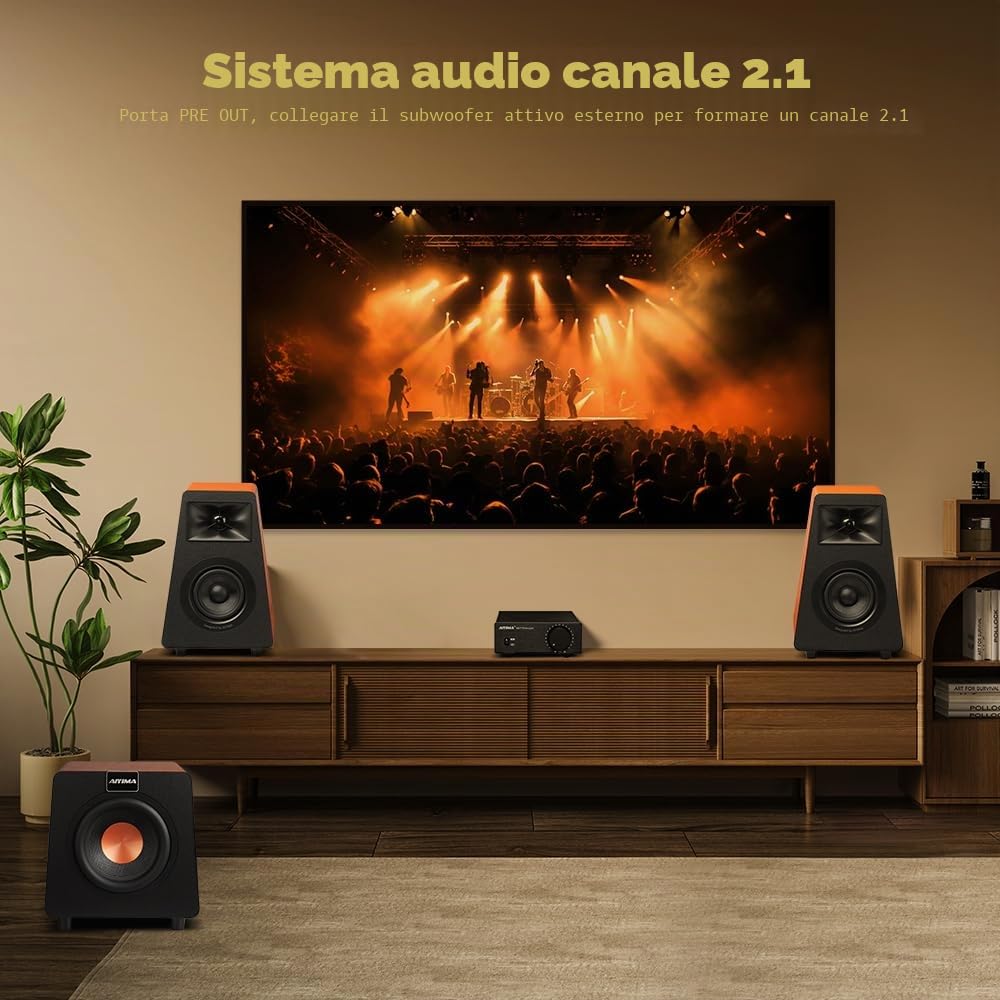 AIYIMA A07 TPA3255 Mini amplificatore di potenza 2.0 Canali 300 W x 2 Amplificatore audio digitale HiFi Classe D Amplificatore audio audio per altoparlanti passivi Home Audio