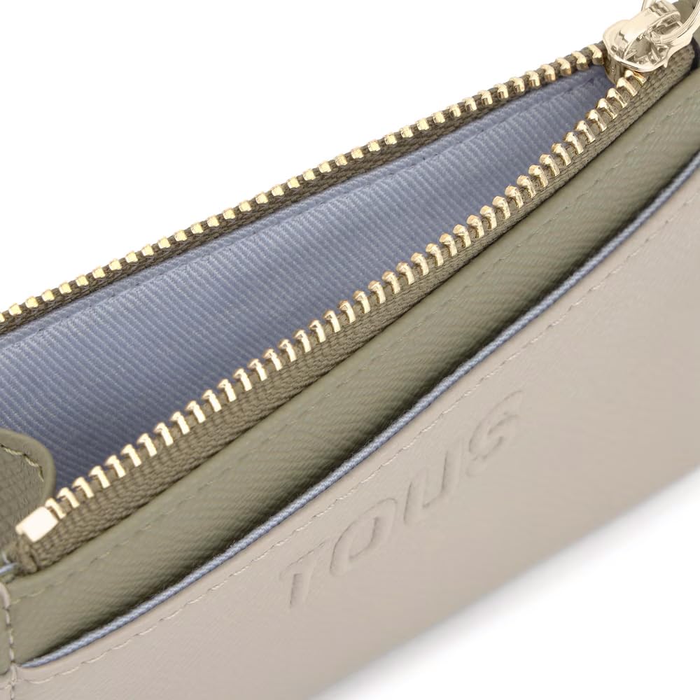 Audree Saffiano 2002361543 TOUS Kartenetui, Taupe und Grün