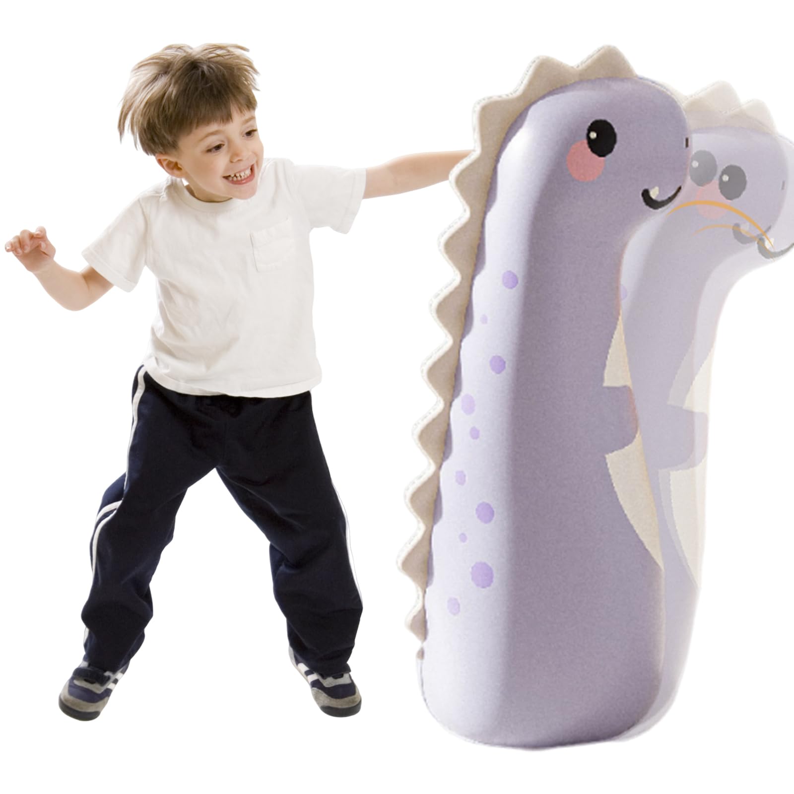 Punching Bag for Kids, 120cm Free Standing Inflatable Boxing Bag, Inflatable Dinosaur Punch Bag with Water Filled Base, Dinosaur Toy & Gifts for Boys Girls for Practicing Karate, Taekwondo