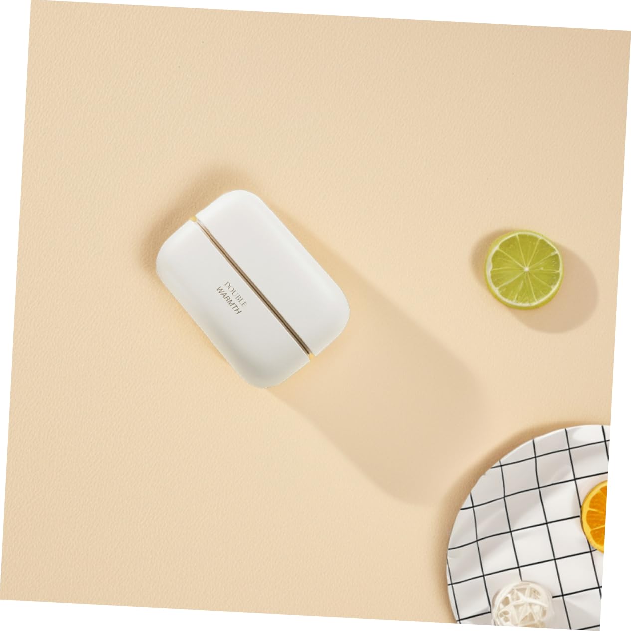 WOONEKY Calentador de Manos USB Recargable Portátil para Viajes al Aire para Caza Invierno Cálido y Rápido Color Marfil