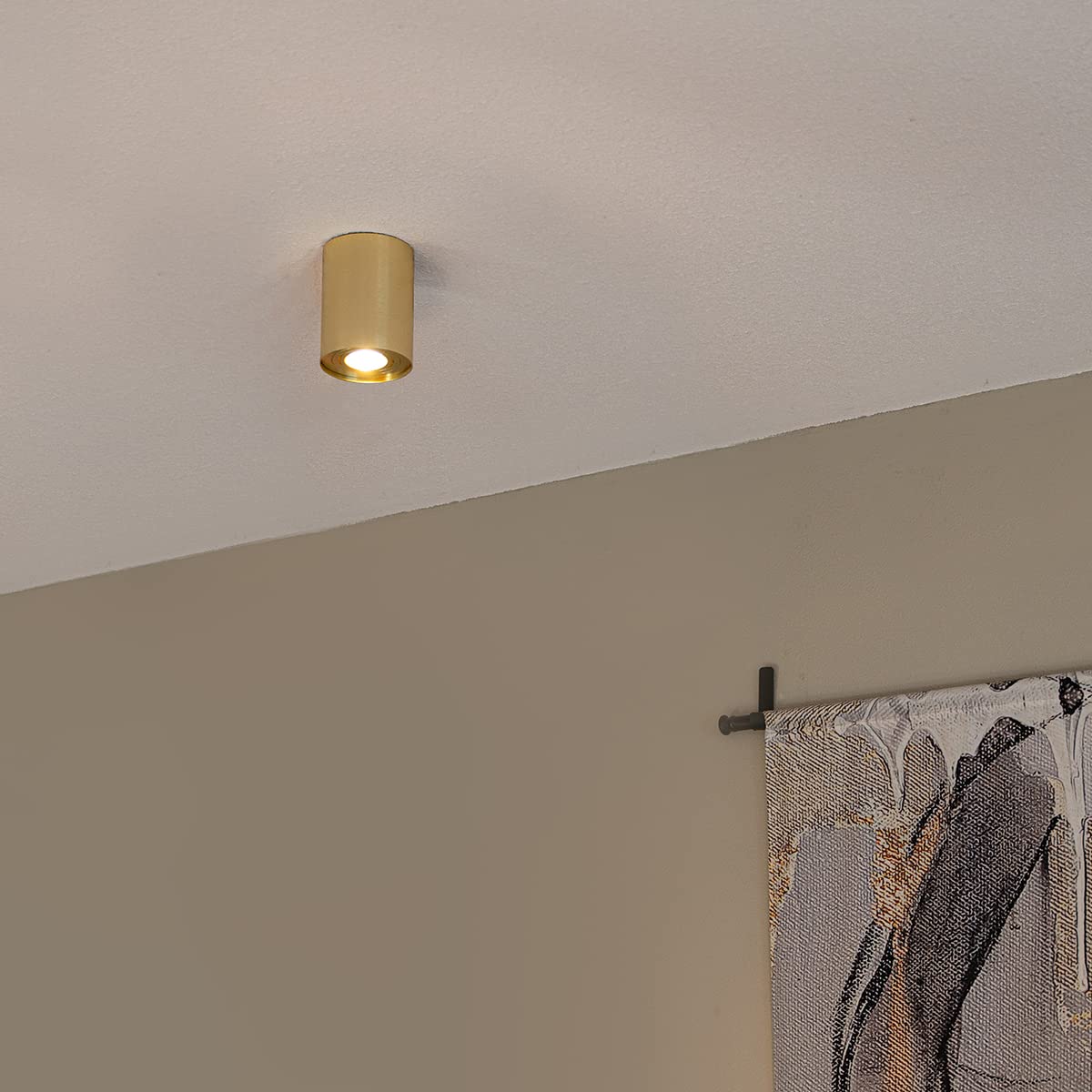 Qazqa Moderno Foco dorado giratorio e inclinable - RONDOO 1 UP Aluminio Cilíndra Adecuado para LED Max. 1 x 50 Watt