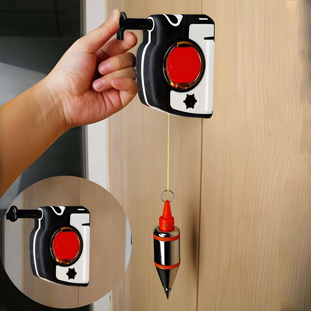 Fils À Plomb Magnétiques 4.5M, 11Oz(310G) Plumb-Rite Magnétique Avec Cordon de 4,5M/14,7Pi À Enroulement Automatique, pour Les Travaux de Construction, La Menuiserie, La Construction de Murs