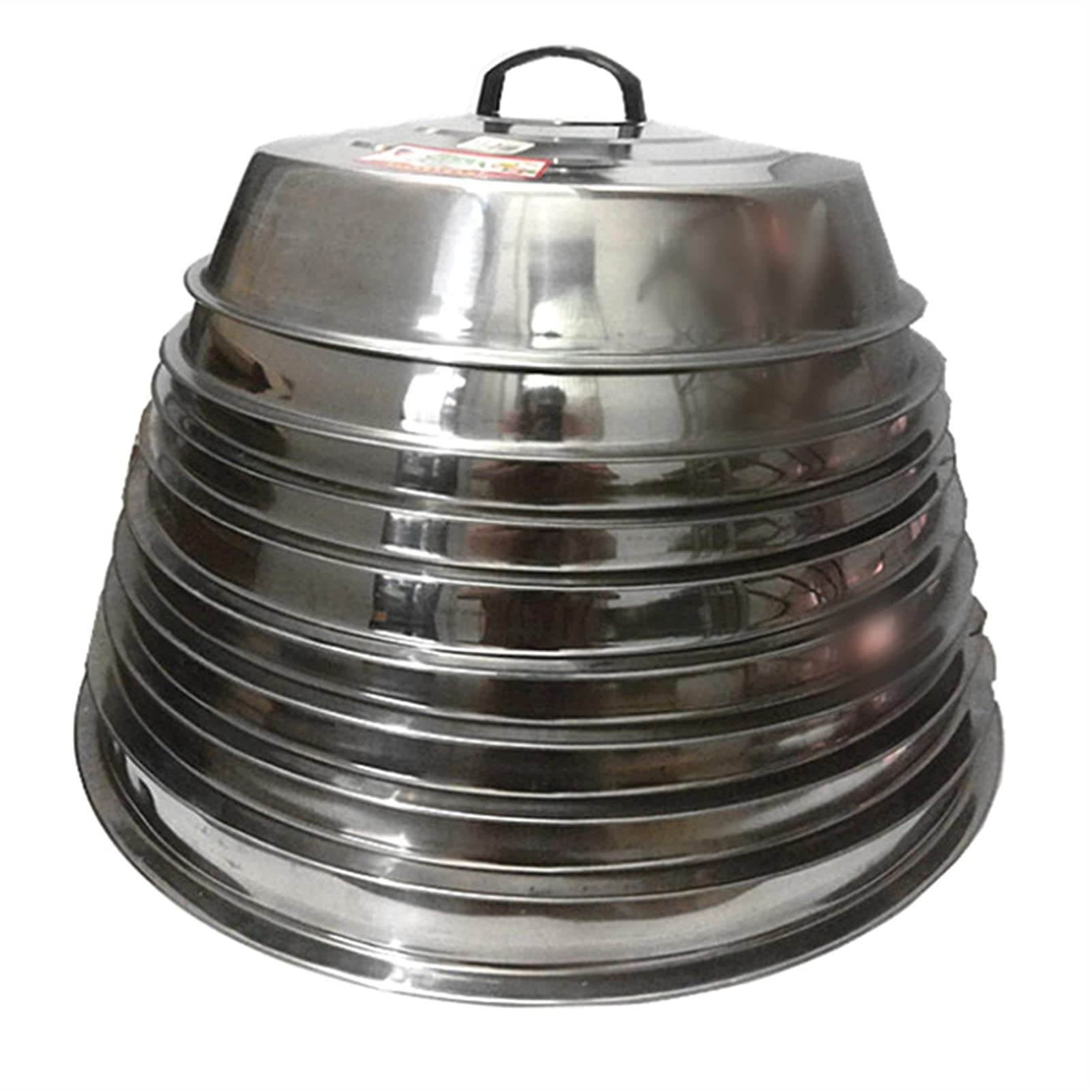 Tapas Universales Tapa de la bandeja de acero inoxidable for macetas, sartenes y sartenes Tamaño 32 cm y 45 cm Wok Cap de cocina Universal Utensilios de cocina Accesorios Pot Tapa Universal para Olla
