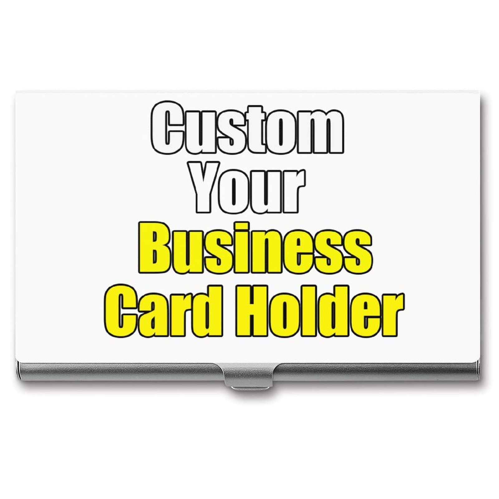 Amazon.com : Personalized Custom Metal Business Card Holder for Men Women,  Photo Business Card Case Slim Design Pocket Card Holders Name Card Holder  Box Credit Card Carrier White : Office Products