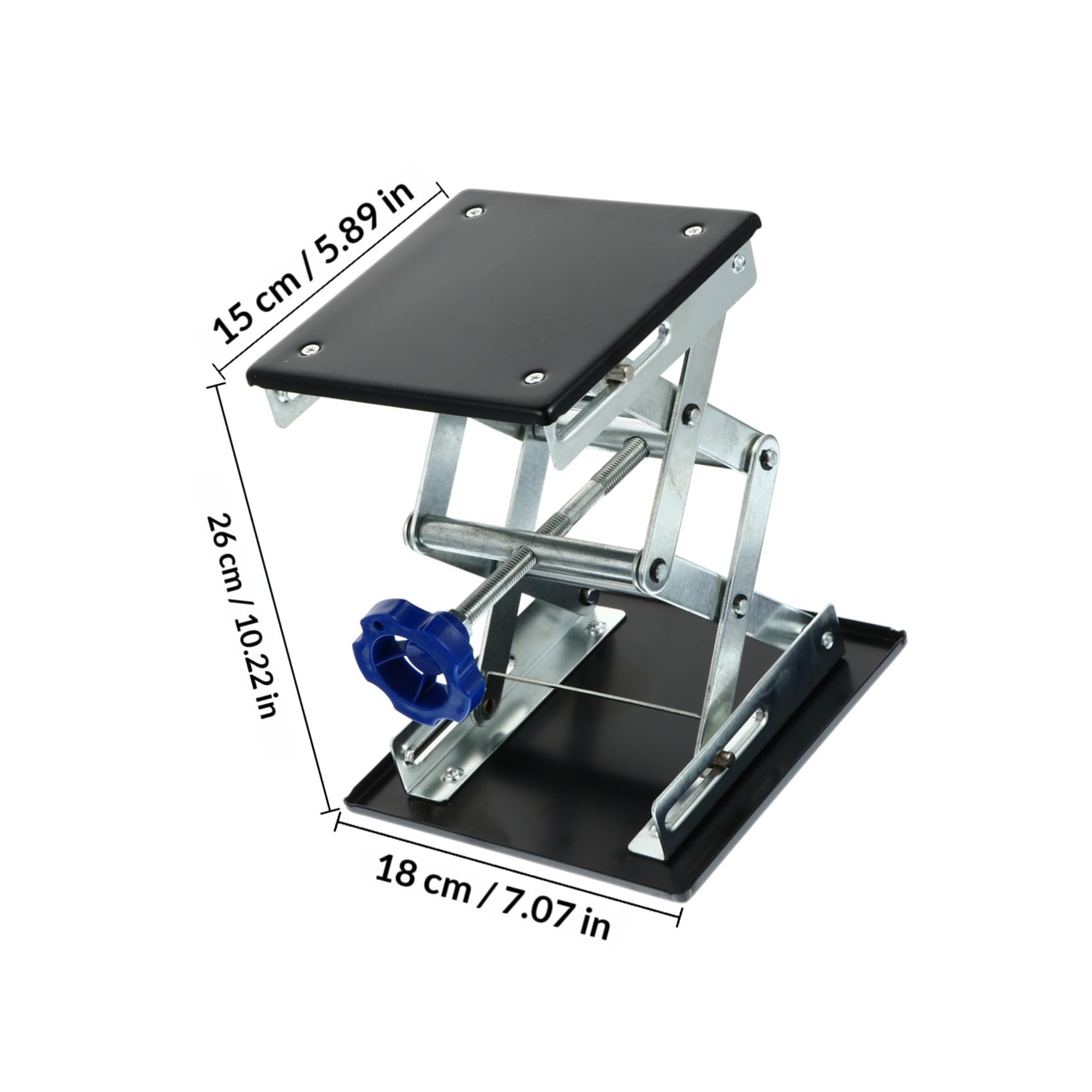 Soporte de Elevación de Laboratorio de Acero Inoxidable, Plataforma Elevadora Manual Compacta y Ligera 180 X 180 Mm para Experimentos Biológicos y Químicos