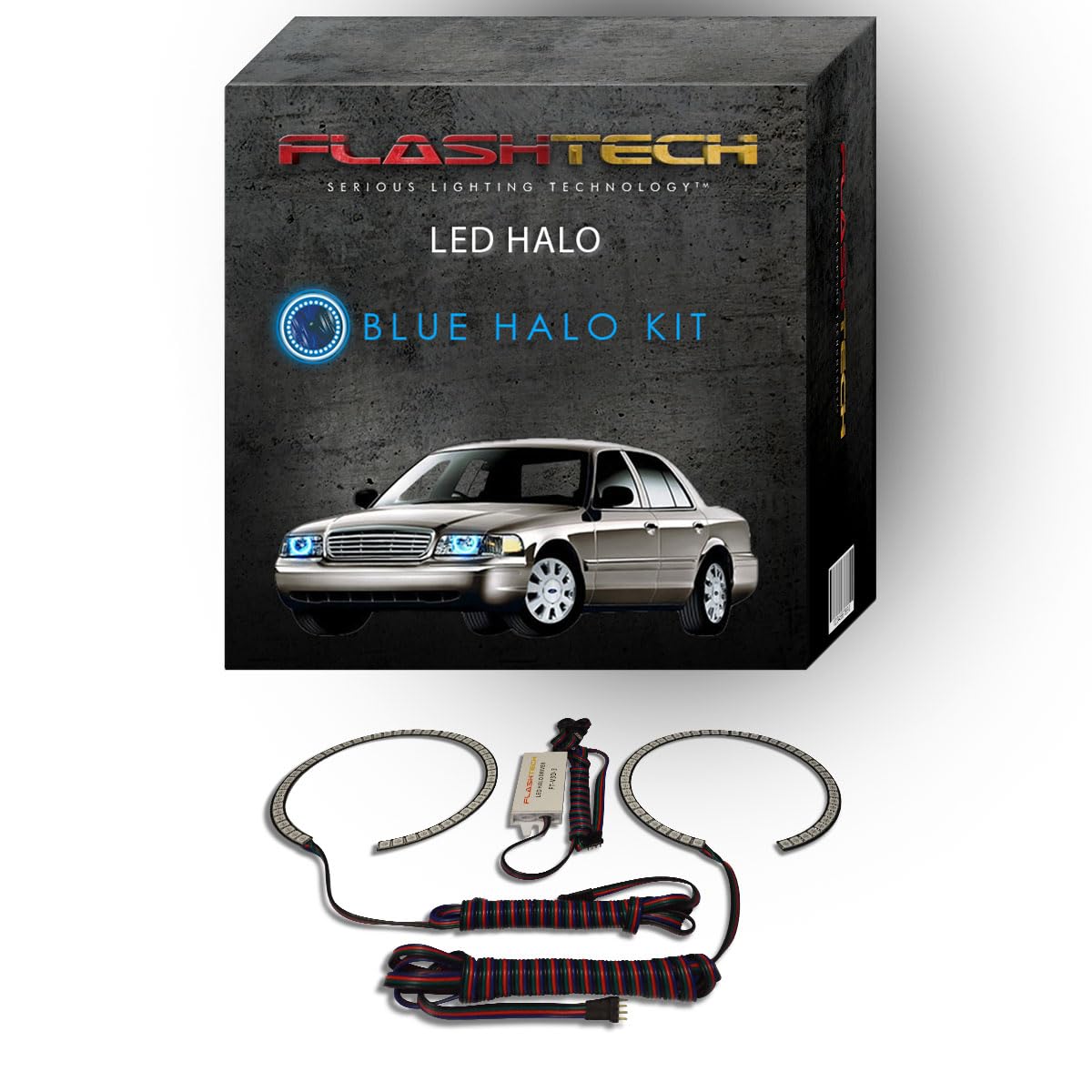 Amazon.com: Flashtech Bright Blue LED Halo Ring Headlight Kit ...