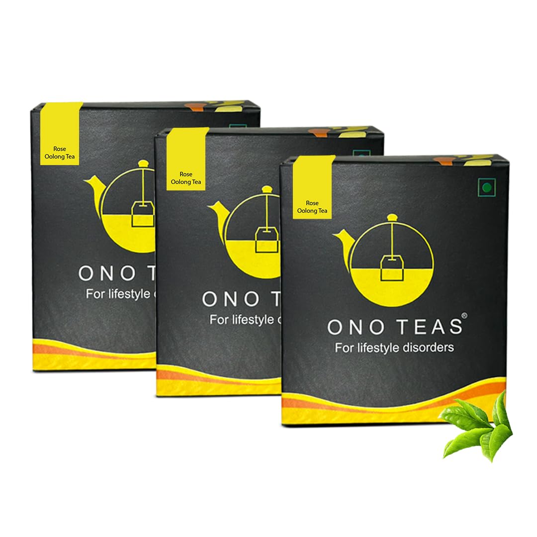 Ono Teas Rose Oolong Tea, 30 Teabags | Rose Oolong Tea | Whole Leaf Darjeeling Oolong Tea, Rose Petals | Himalayan Tea | Natural Lean Tea