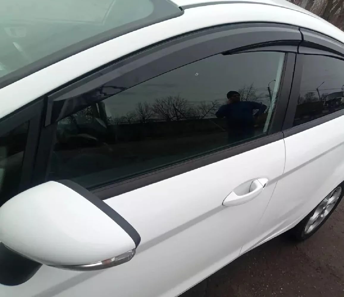Deflettore per aria Deflettore per pioggia Deflettore per finestrini laterali Compatibile con Ford Fiesta Hatchback 2010-2020 Protezione dal vento e dalla pioggia per finestrini auto Adesivo