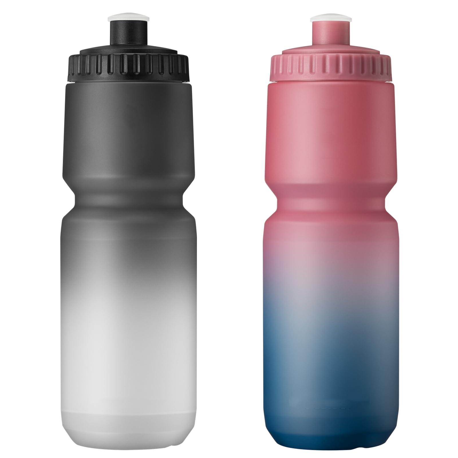 ETDW 2er Pack 32 oz Sport Trinkflasche, 1L Sporttrinkflasche mit Füllstandsanzeige, BPA-frei, wiederverwendbar, auslaufsichere Squeeze Sportflasche für Mountainbike, Camping, Fitnessstudio, Laufen