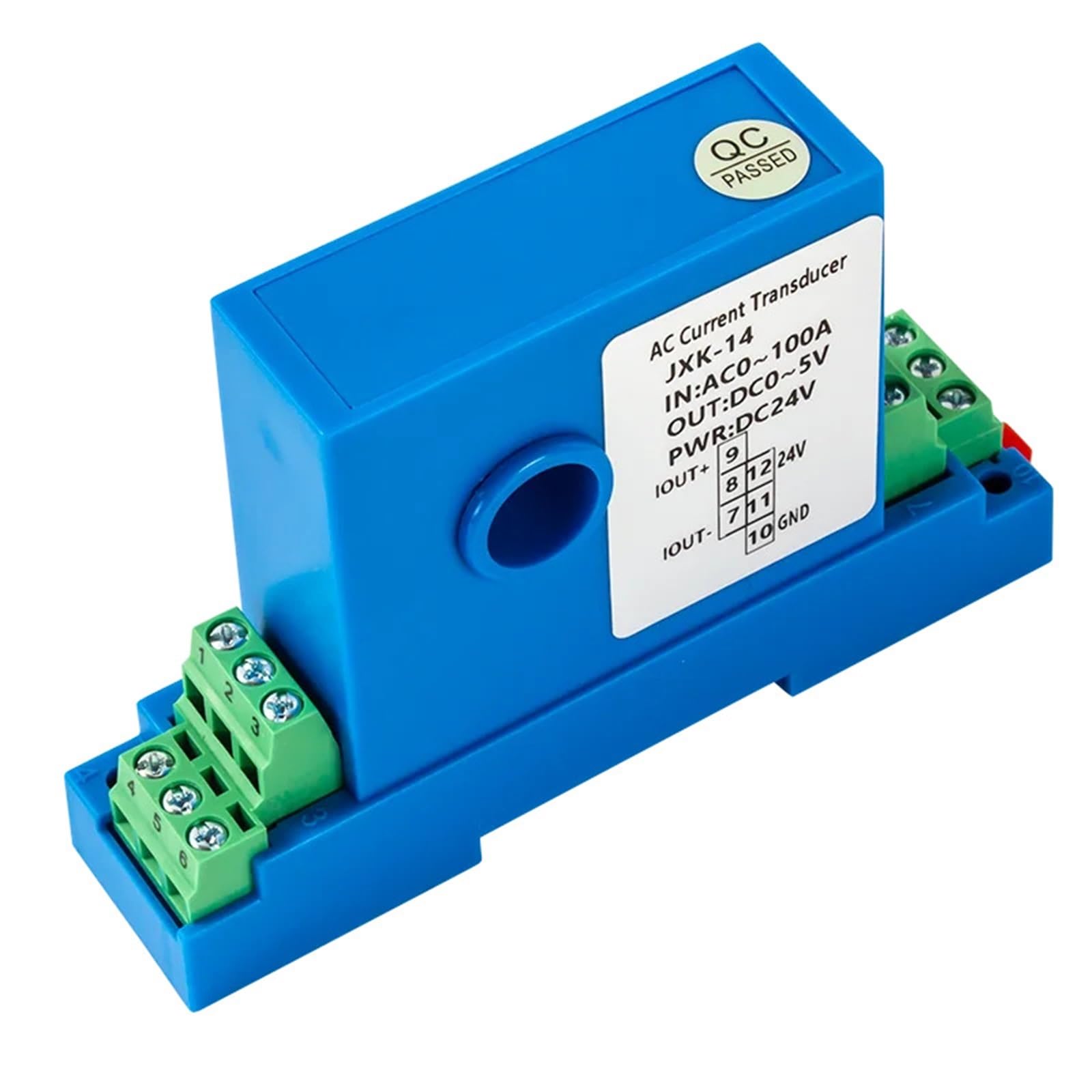 Przetwornik prądu przemiennego AC DC 1A 10A 20A 50A przy 4-20 mA Czujnik prądu 4-20mA 0-10 V Przetwornik prądu RS485 (12 mm Hole, AC0-100A_0-10 V Wyjście_DC12V Zasilacz zasilający)