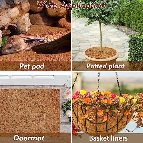 Zeedix 3 Rolls Coconut Fiber Reptile Substrate Mat, 24 X 48 Inches Natural Coco Mat Reptile Carpet Coco Fiber Liner Turtle Bedding Reptile Terrarium Liner For Lizard Snake Turtle Gecko Bearded Dragon thumb #4
