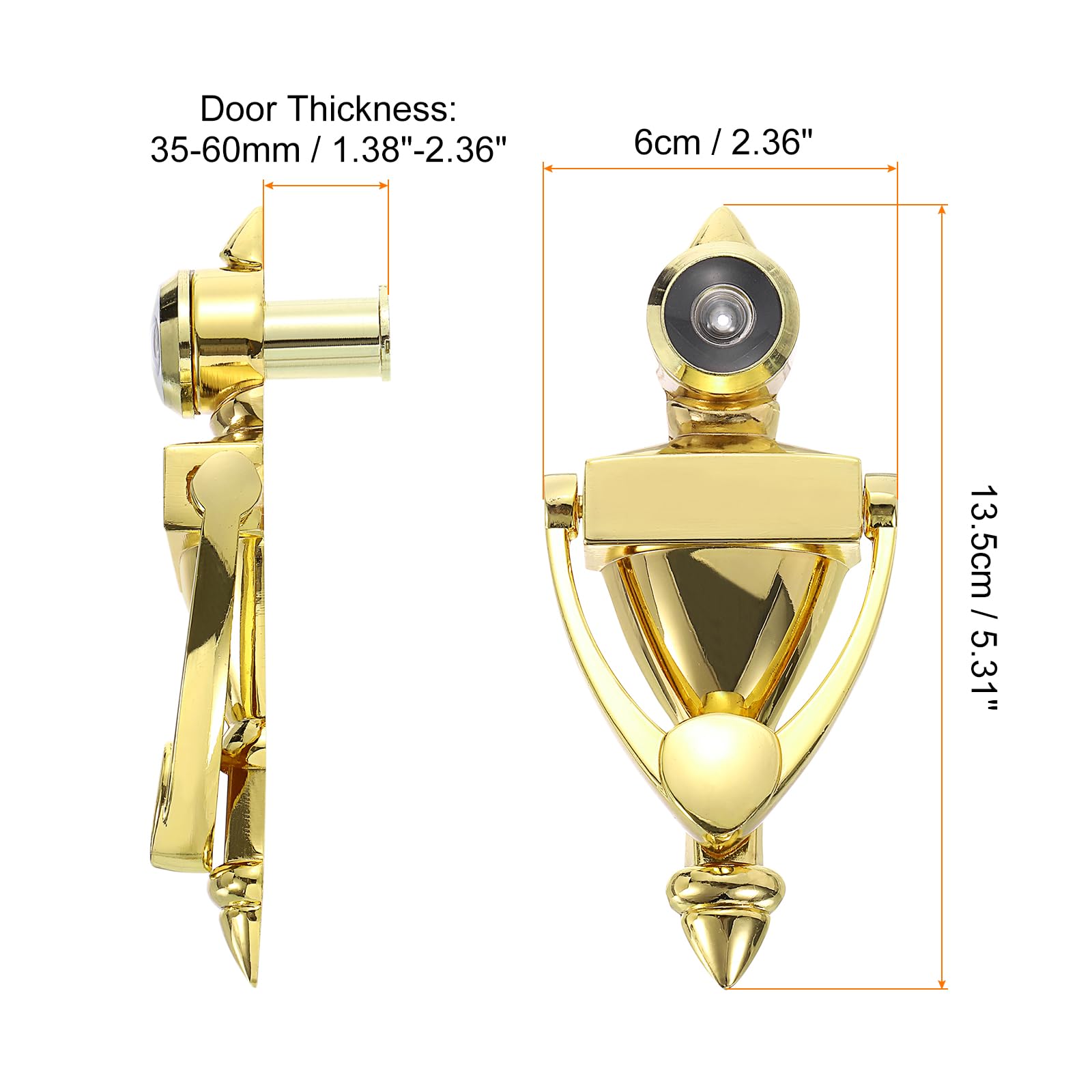 Door Knockers For Front Door PATIKIL 9/16" Door Knocker With Viewer, 1 Pcs 180 Degree Door Door Peephole Camera