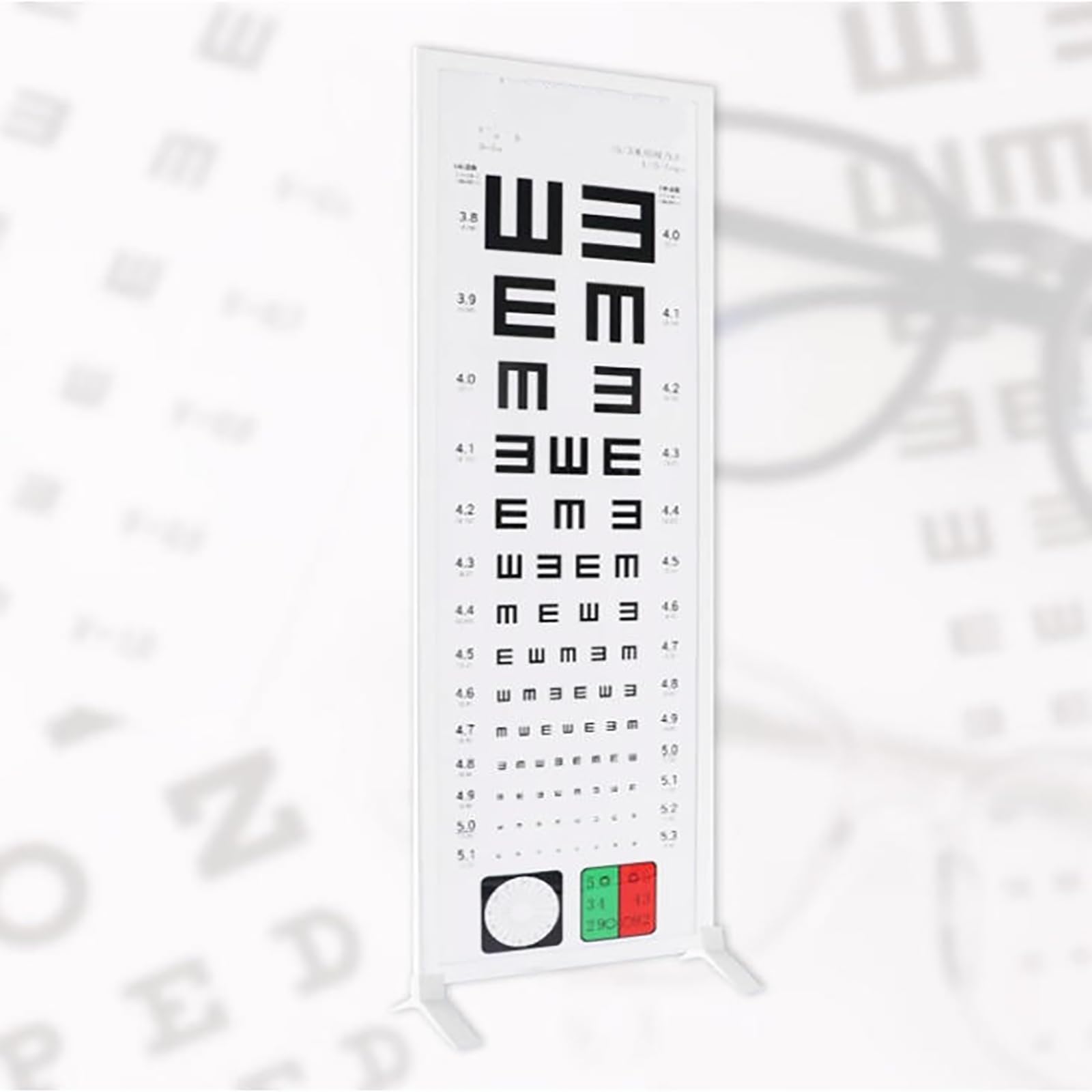 MObyat Sehtafel-Leuchtkasten, 3 m HD-Vertikaltafel, 2 Sehziele, weißer Aluminiumrahmen, 90 x 30 cm, für Optiker, Geschäfte, Kliniken und Sehtests zu Hause