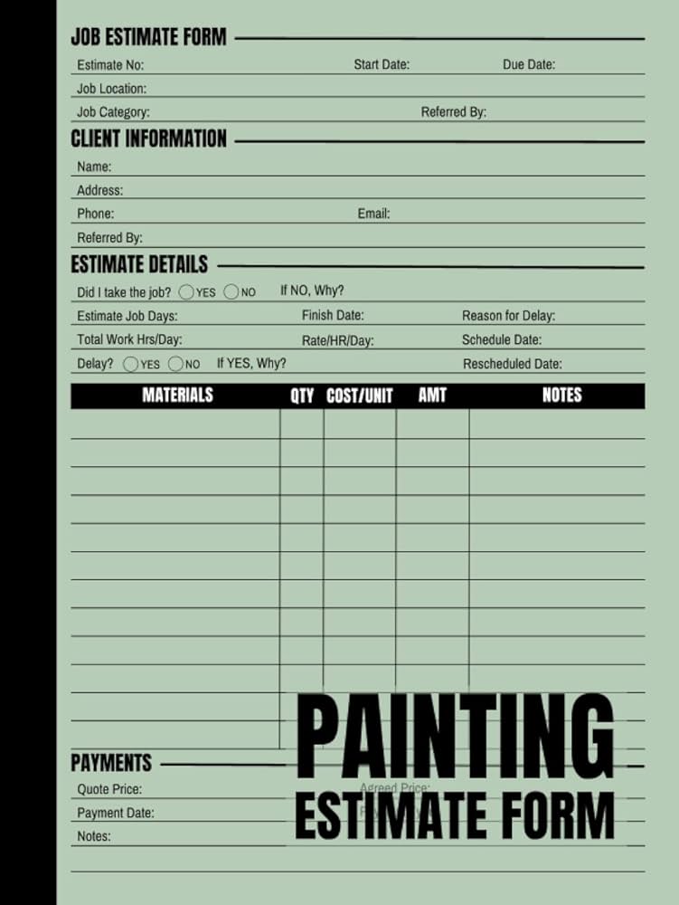 painting-estimate-form-cute-log-book-gift-for-painting-and-construction-estimators-to-record-and-keep-track-of-estimates-o-ryan-press-laila-amazon-com-books for Free Printable Painting Estimate Forms Painting Estimate Form: Cute Log Book Gift for Painting and Construction Estimators to Record and Keep Track of Estimates: O'Ryan Press, Laila: Amazon.com: Books for Free Printable Painting Estimate Forms
