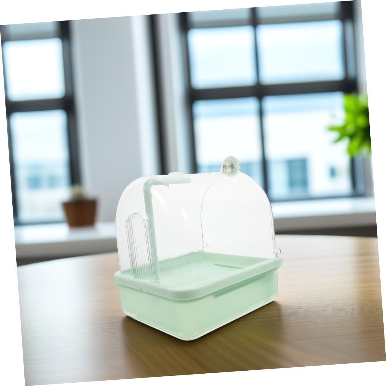 Baño para Pájaros para Jaula con Grifo Giratorio 180° y Diseño Exterior, Bañera Automática de Abs para Cuidado Interior de Conures