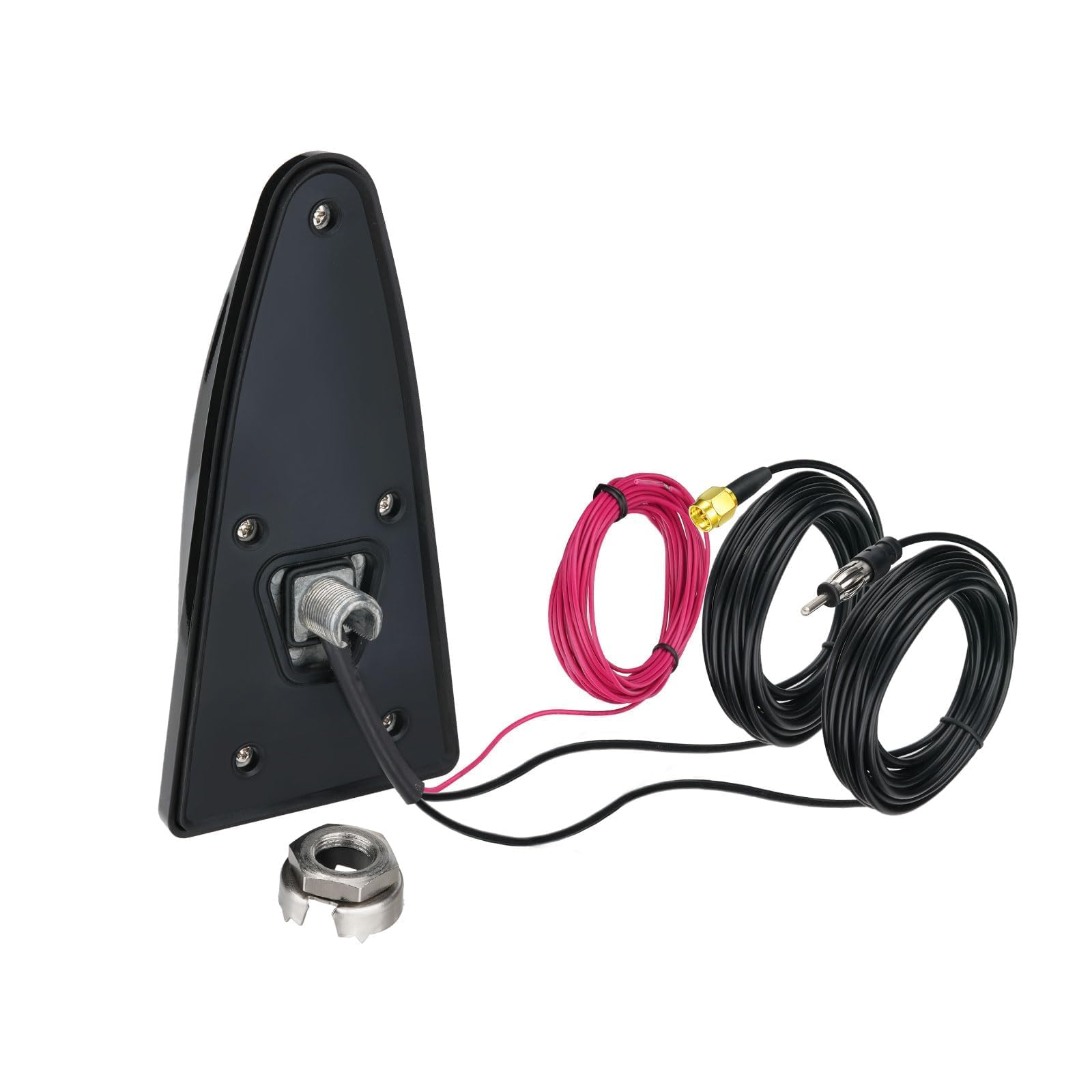Bingfu Antenna Auto Pinna di Squalo Autoradio FM AM & GPS Beidou GNSS | 8dB LNA, Tensione Larga 9-16V, Impermeabile IP65, Compatibile con Sistemi Stereo e Navigazione Camion Camper Furgoni, Nero