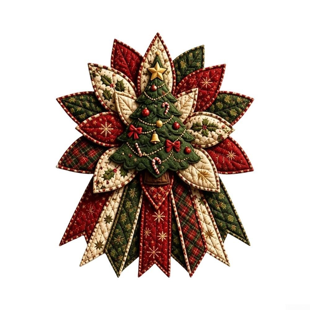 DIY Christmas Quilted Door Hanging Decoration Festive Patchwork Ornament