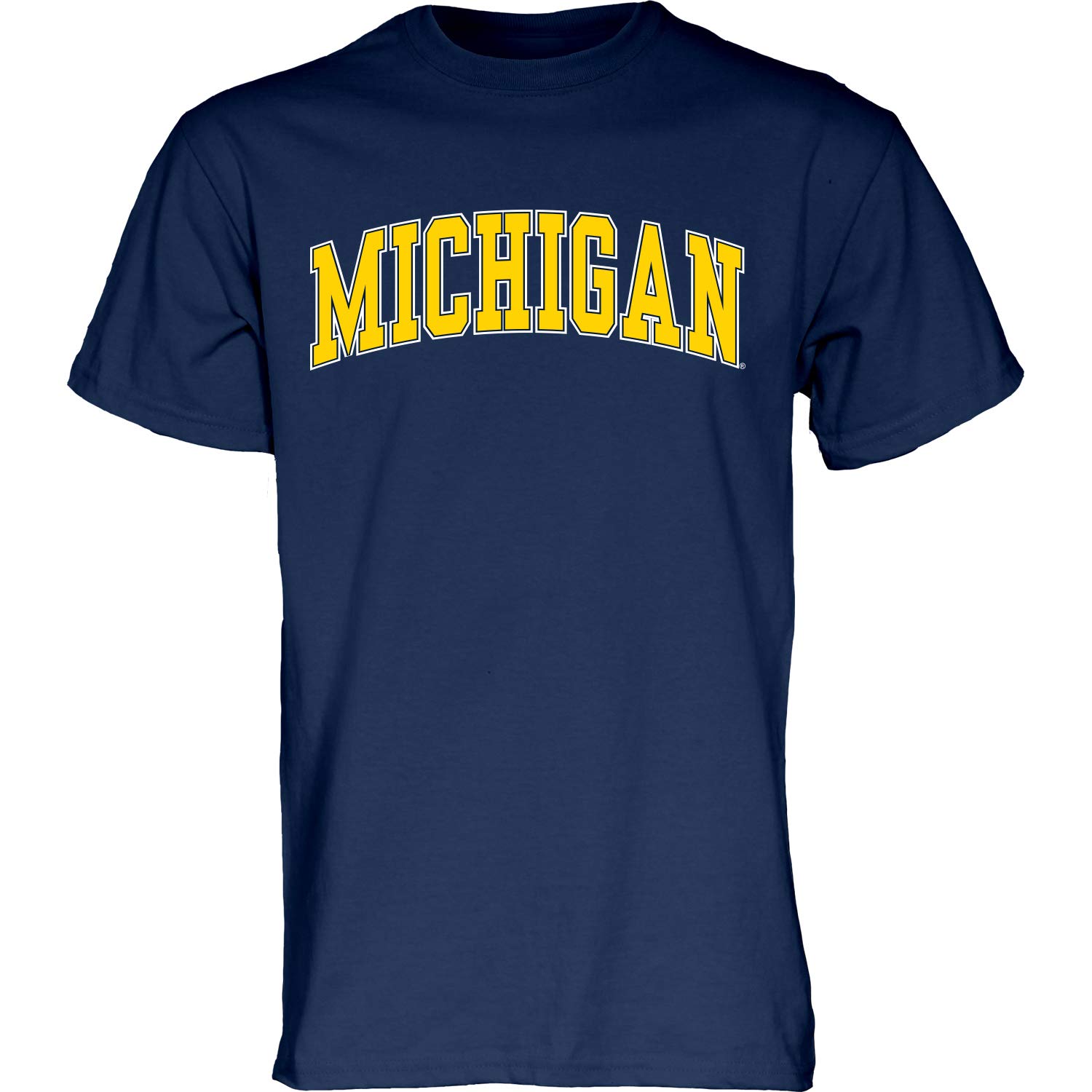 Blue 84 NCAA Michigan Wolverines Mens Arching Team Name Short Sleeve T Shirt, Michigan Wolverines Dark Heather, XX-Large