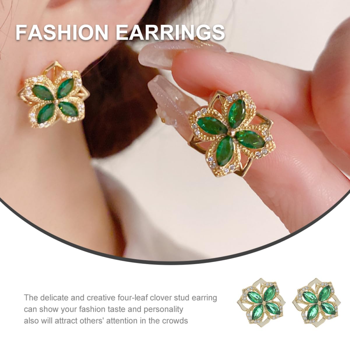 ABOOFAN 3 Pares Pendientes De Trébol De Cuatro Hojas Colgantes De Oído Creativos Hermoso Colgante De Aretes Para Mujer Joyería Del Oído De Plata S925 Ajuste Micro Cobre Perder