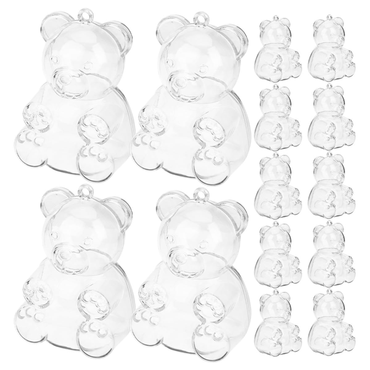 Scatole Trasparenti Contenitori Adorabili in PS per Dolci 24 per Caramelle a Forma di Orso Confezioni Eleganti per Feste e Matrimoni