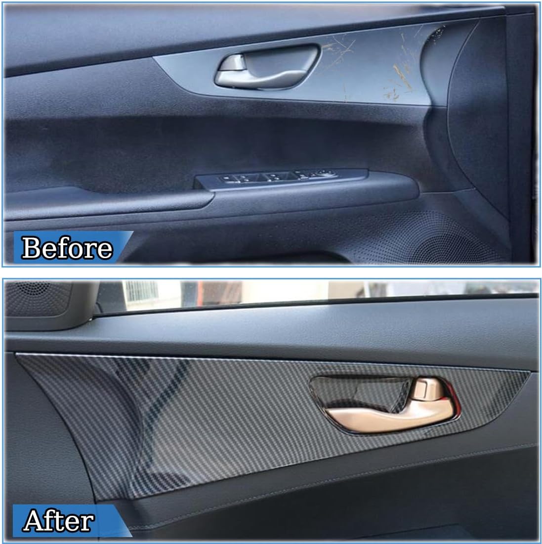 Inner Door Pull Handle Bowl Decoration Panel Protect Cover Trim for Kia Forte K3 2019 2020 2021 2022 2023 2024 - ABS Wine red Sport Interior Accessories